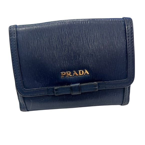 PRADA | Diagramme Leather Wallet | Navy Blue - Picture 2 of 11